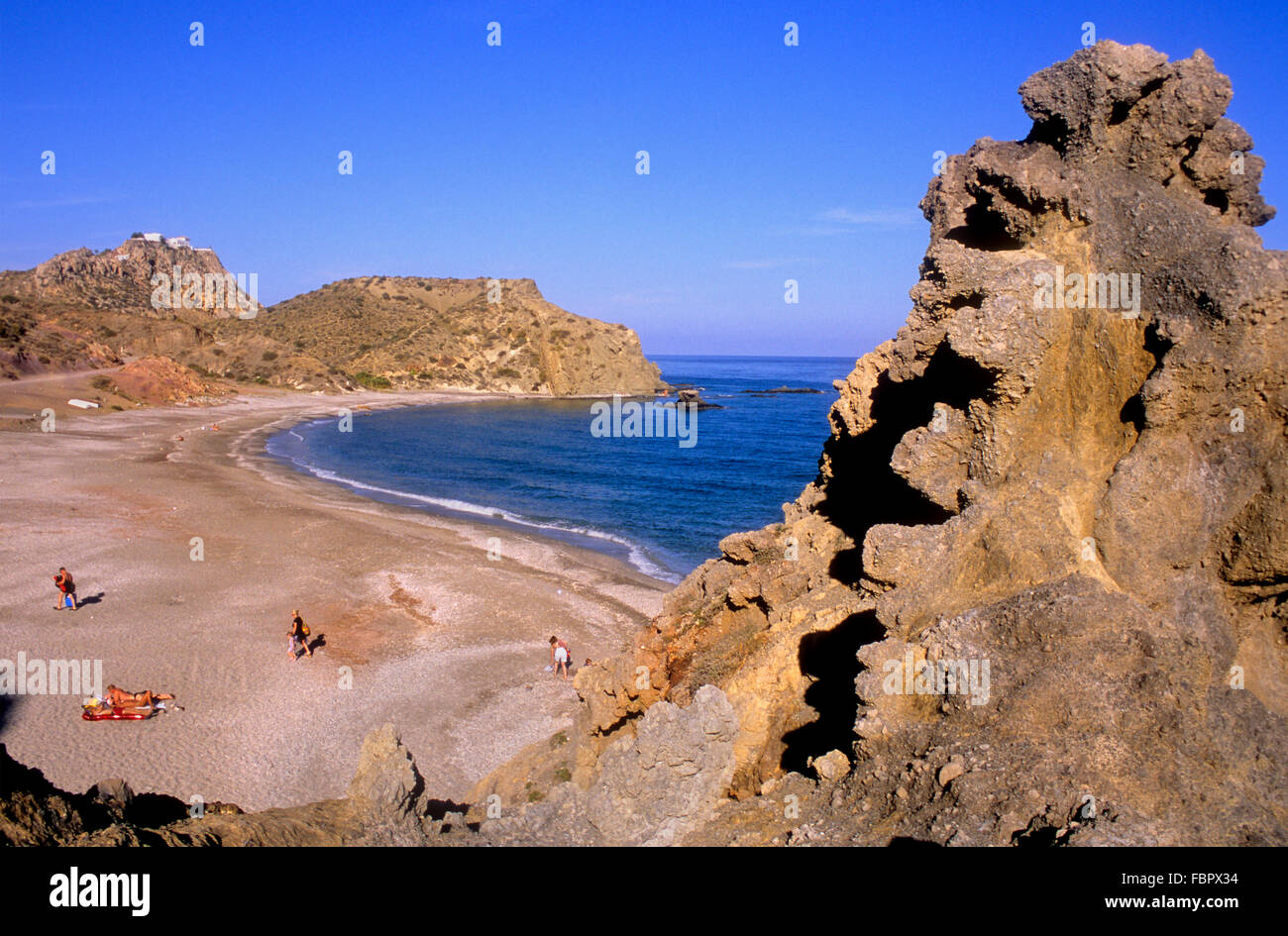 Sombrerico beach Mojacar Almeria Province Andalucia Spain Stock sombrerico-beach-mojacar-almeria-province-andalucia-spain-stock